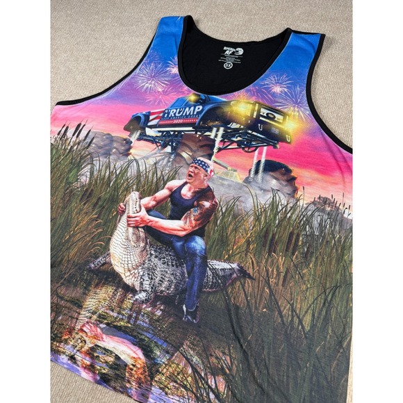 Trump Keep America Great 2020 Tank Top Wrestling Crocodile XXX Large American AF - Picture 1 of 7